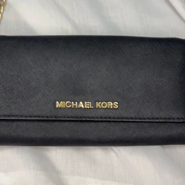 Michael Kors Jet Set Travel Saffiano Leather Smartphone Chain Wallet Crossbody - Image 5