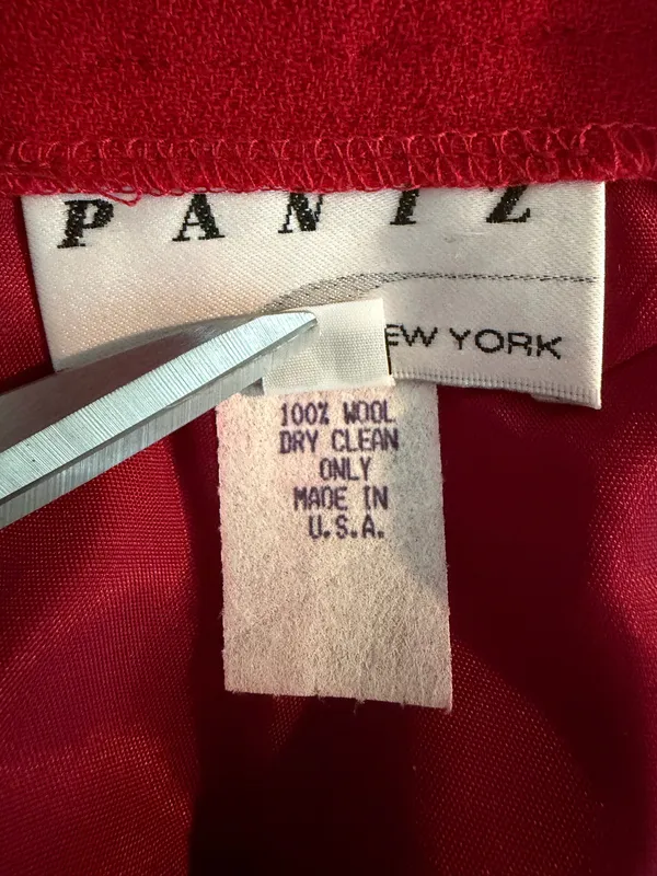 PANTZ Vintage 100% Wool Vibrant Red Pencil Skirt - Image 4