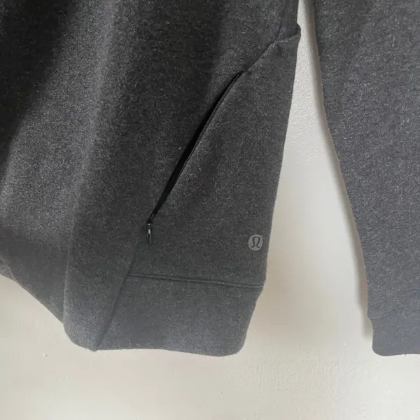 Lululemon &go Endeavor Long Sleeve Heathered Black Open-Back Sweatshirt Medium - Image 7