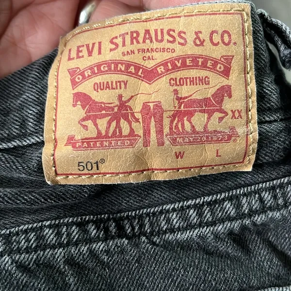 Levi’s 501 cutoff denim button fly shorts size 30 - Image 4