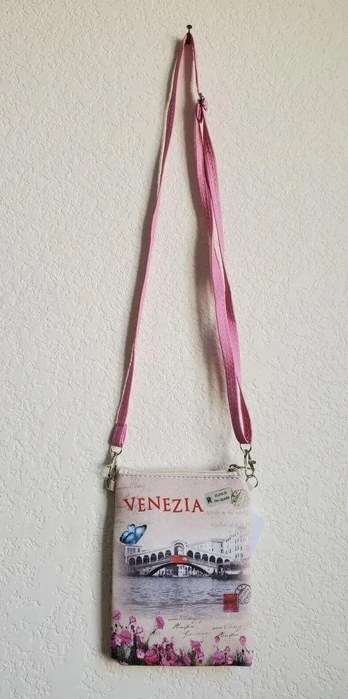 Bijoux D'Autore Venezia Crossbody Bag Shoulder Travel Passport Purse 7"x… - Image 4