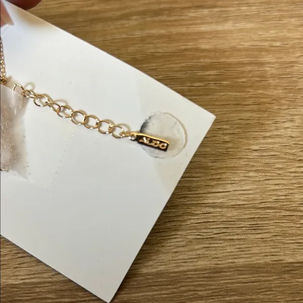 Aldo Gold Dainty Necklace with Sparkling Pendant - Image 3