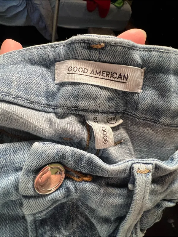 Good American Women’s Size 12/31 Good Leg Jeans Light‎ Wash Distressed Destroyed - Image 9
