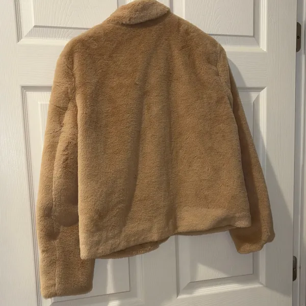 Allie Rose Tan Faux Fur Jacket - Image 3