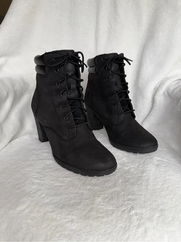 Timberland Womens Tillston 6 In Medium Leather Boot Size 9 Black - Image 8