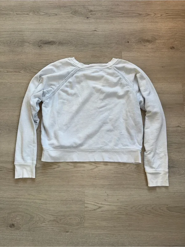 PAIGE Light Blue Crewneck Sweatshirt Braided Design Coastal Grandma Everyday - Image 3