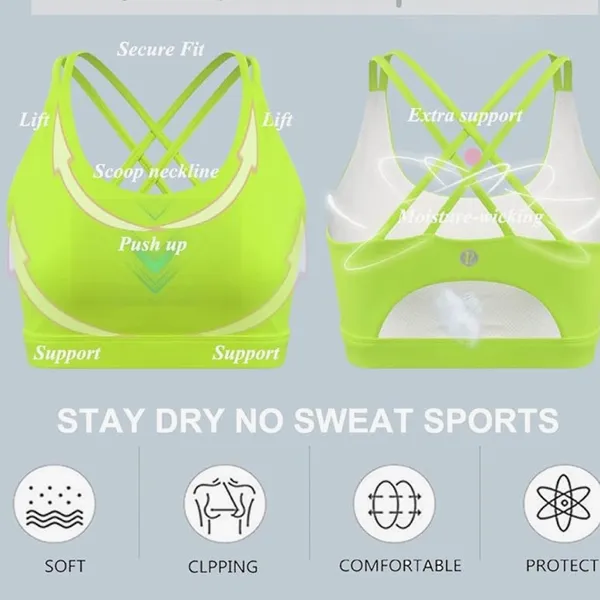 RUNNING GIRL Women's Strappy Sports Bra Sexy Cross Back Bra size xsmall - Image 6