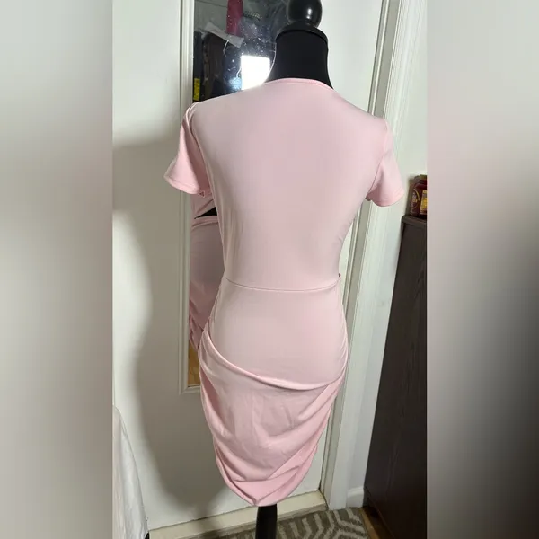 SHEIN Blush Pink Cut-Out Mini Dress - Image 6