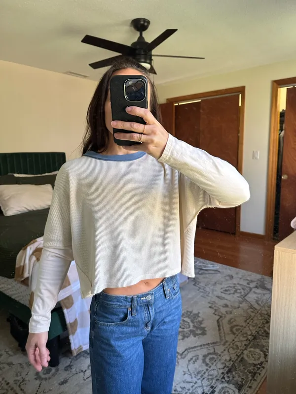 Bohme Long Sleeve Waffle Knit Long Sleeve - Image 2