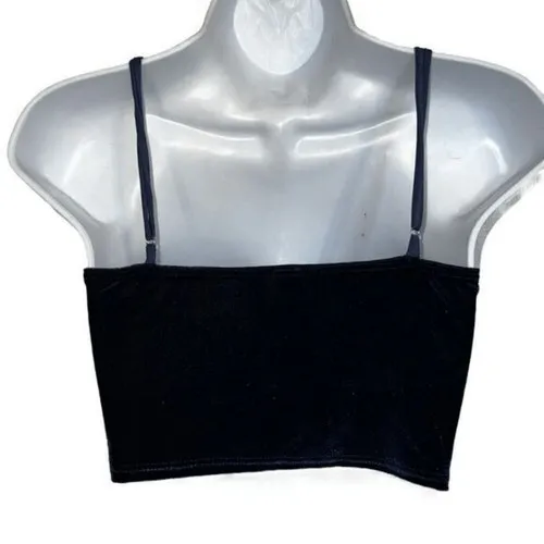 LUCY IN THE SKY Blue Velvet Spaghetti Strap Crop Top EUC Size‎ Small - Image 5