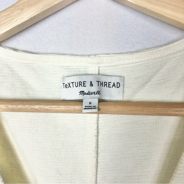 Madewell Texture‎ & Thread White Button Front Tie Tank Top S - Image 5