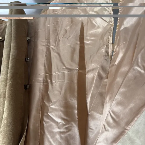 MJ Seattle Drape Coat Women’s One Size Camel Tan Brushed Cotton Cowl - Image 9
