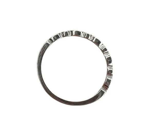 Marquise & Round Shapes Clear Glass Stones Sterling Silver Stackable Ring - Image 6
