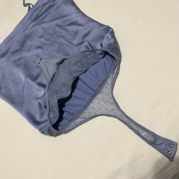 Abercrombie Women’s Cowl Neck Purplish Blue Bodysuit Top Sz S Small - Image 6