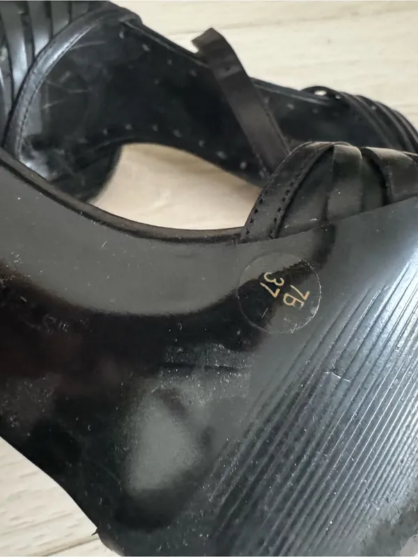BCBGirls Black Strappy Open-Toe Heels - Image 3