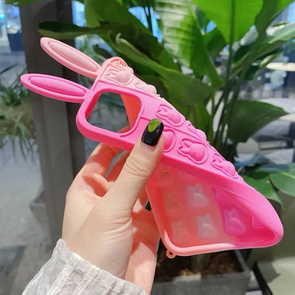 Cute Pink Ombre Bunny Pop-It Phone Case - Women Accessories - Image 2