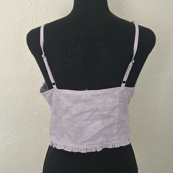 Lavender Ruffle Tie-Front Top NWT - Image 4