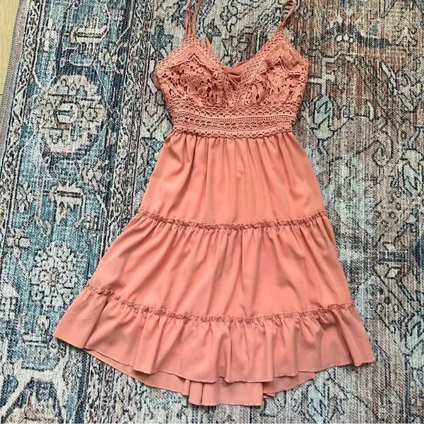 ECOWISH‎ Womens V-Neck Spaghetti Strap Bowknot Backless Sleeveless Lace Mini - Image 13