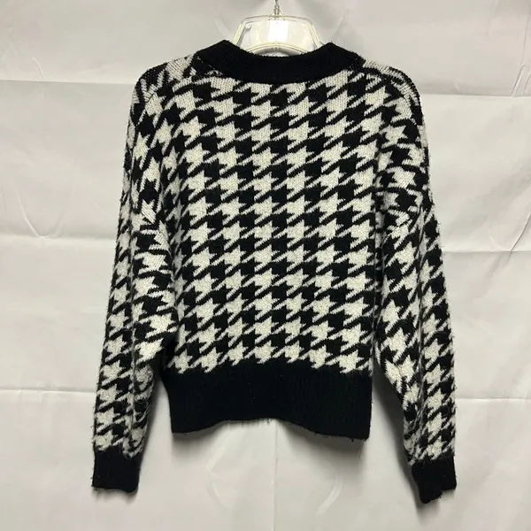 H&M Wool Blend Pullover Knit Chunky Black & White Sweater Size XS - Image 4