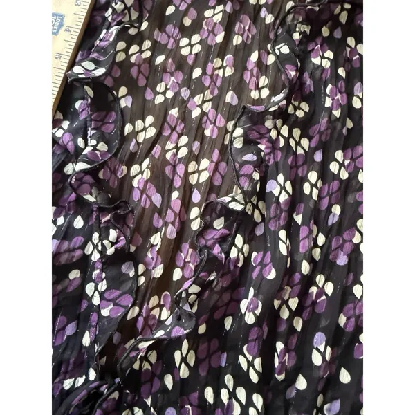 The Limited Vtg 90s Y2K Top M Whimsigoth‎ Flare Sleeve Fairy Grunge Babydoll Purple Black - Image 7