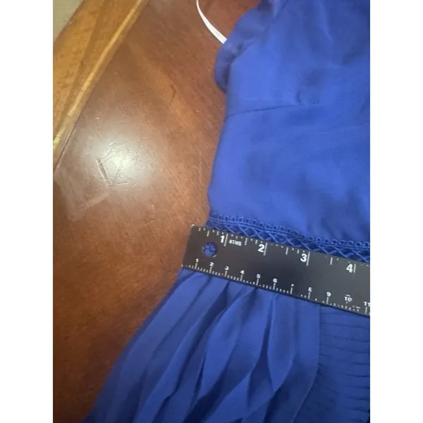 Lulus Never a Dull Moment Royal Blue Tie-Strap Pleated Midi Dress SIZE L - Image 8