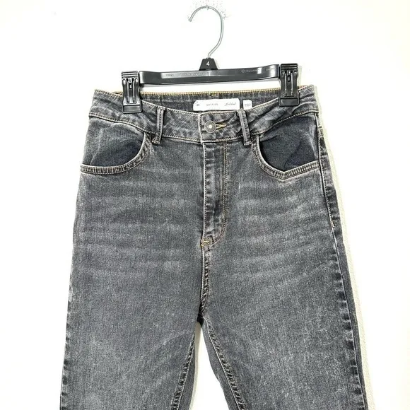 Subdued Size 28 Black Denim Jeans Mineral Wash Flare Raw Hem Casual‎ - Image 6