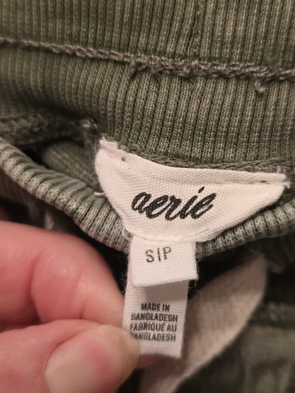 aerie Olive Green Wide-Leg Drawstring Pants Small - Image 5