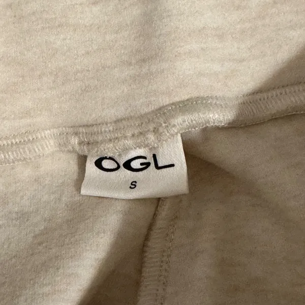 NEW OGL Beige Heathered Wide Leg Cozy Travel Lounge Pants‎ Sweatpants Size Small - Image 3