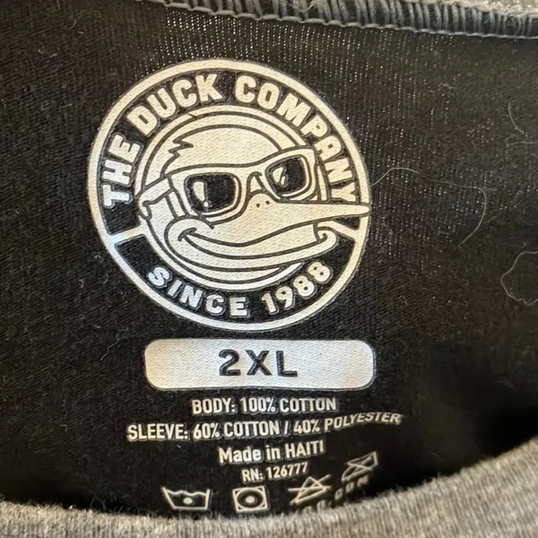FINAL MARKDOWN The Duck Company Black Graphic baseball style T-Shirt 2XL - Image 2