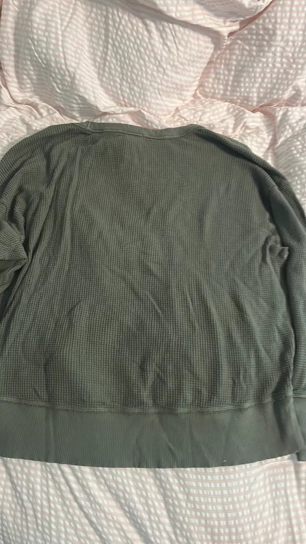 Aerie Green Waffle Knit Sweater - Image 3