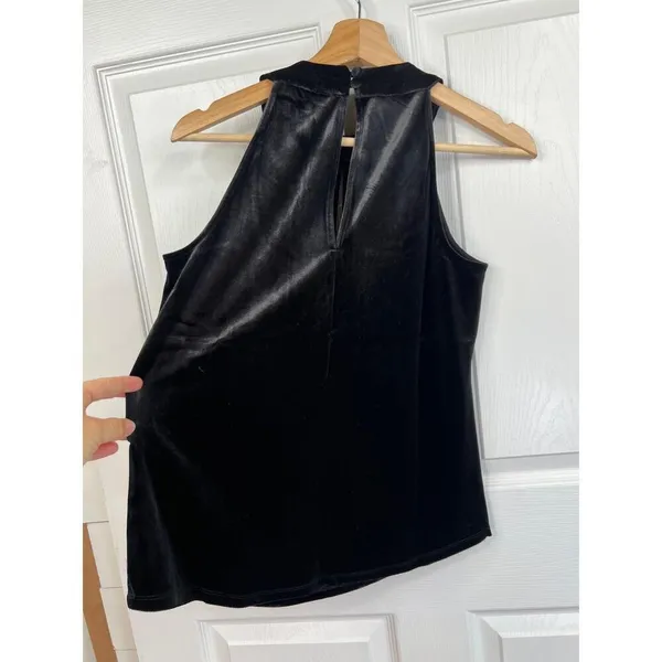 Catherine Malandrino Black Velvet Keyhole Luxe Top Size S Sleeveless - Image 7
