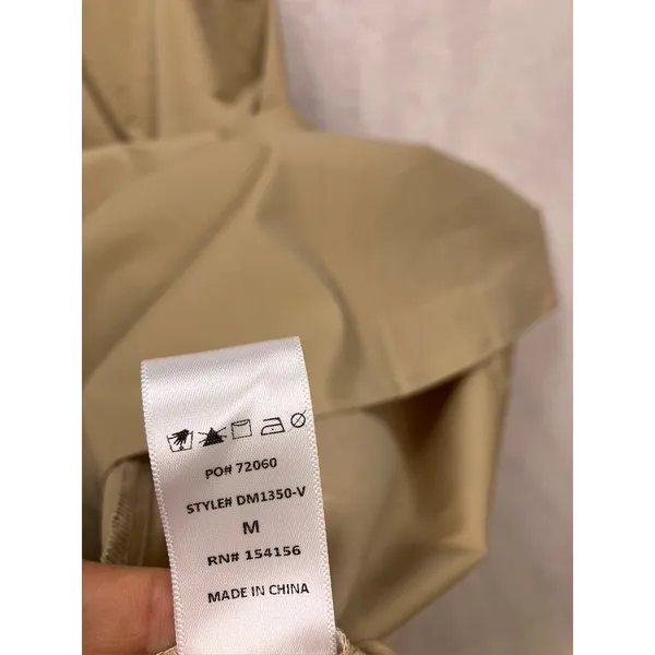 All Row Midi Dress Womens Medium Tan New Ribbed Knit Mixed Media Sleeveless‎ - Image 6
