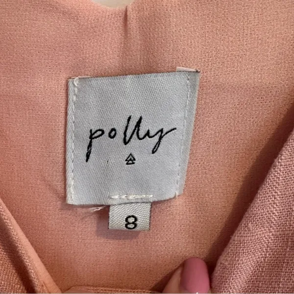 Princess Polly‎ Pink Wide Leg Sleeveless Jumpsuit Cotton Size US 4 V-Neck - Image 3