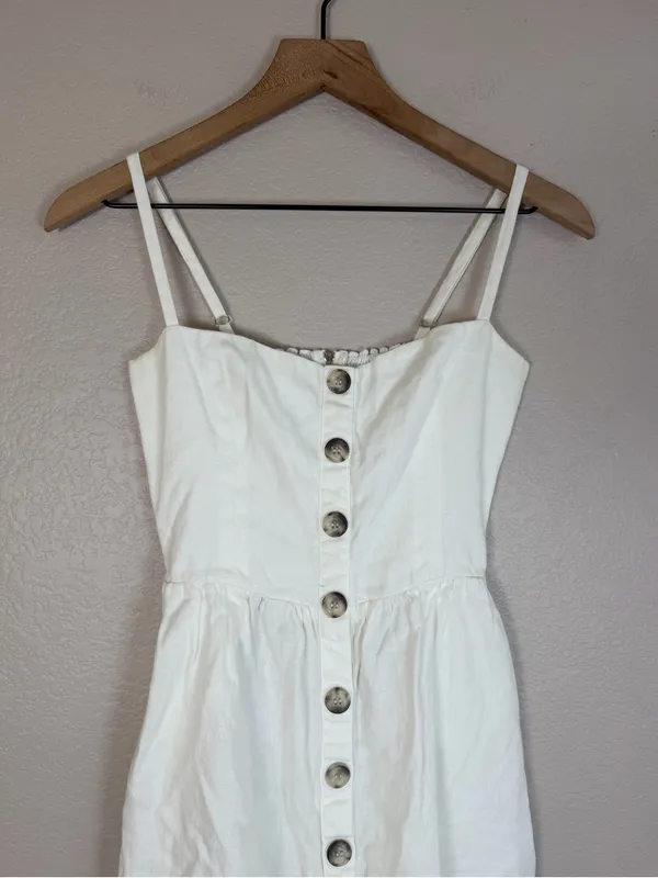 Reformation Tori Linen Dress White size 4 $249 Button Down Sundress - Image 11