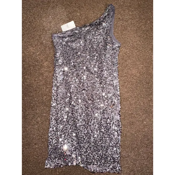 Rue 21 silver sequin one shoulder dress - Image 3