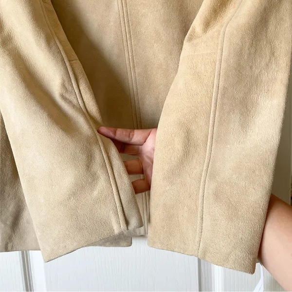 Reformation Veda Lincoln‎ Suede Jacket Oat Distressed Leather XS NWT - Image 7