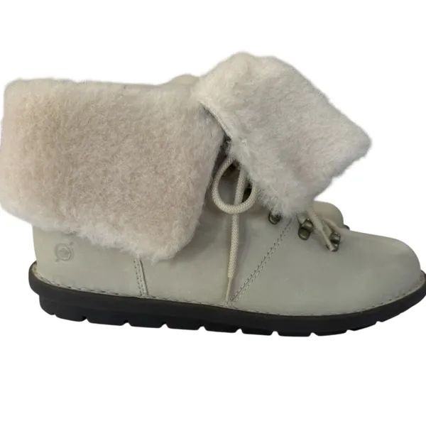 BORN Blaine Shearling Hiker Boots Women's 9 Cream Leather Waterproof NEW - Image 2