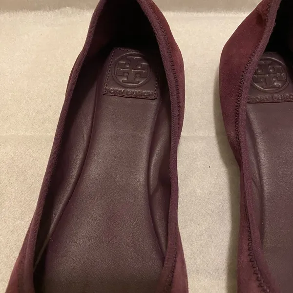 Tory Burch Purple Suede Ally Bow Ballet Flat - Image 3