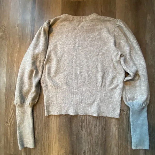 ZARA Babble Puff Sleeve Sweater Medium - Image 2