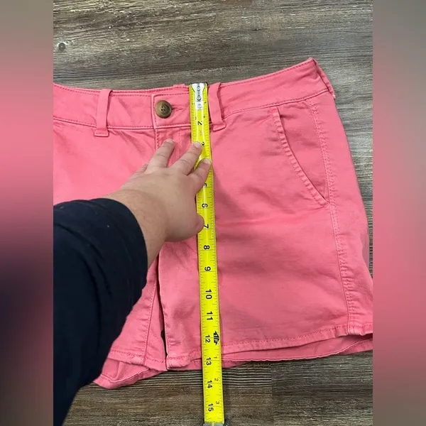 American Eagle Super Stretch Pink Aeo Twill Midi Shorts Size 27 Summer Preppy - Image 11