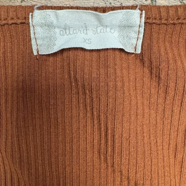 Altar'd State‎ Orange Ruched Long Sleeve Ribbed Crop Top Women Size XS - Image 5