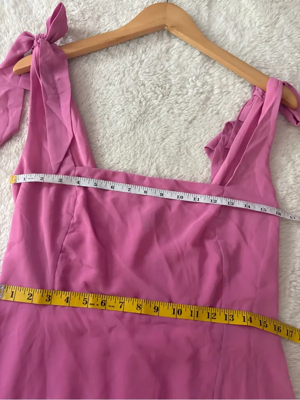 Lulus Summer Invite Pink Tie-Strap Tiered Midi Dress Size XL Sleeveless Cocktail - Image 6