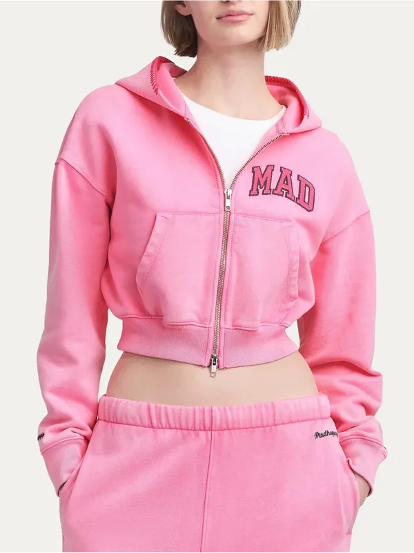 Madhappy x Gap Pink Cropped Zip Hoodie & Jogger Set - Women - Image 3