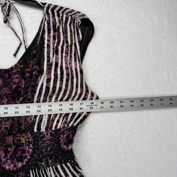 Free People Maxi Dress Size 8 Midnight Combo Striped Floral‎ Rayon Blend - Image 6
