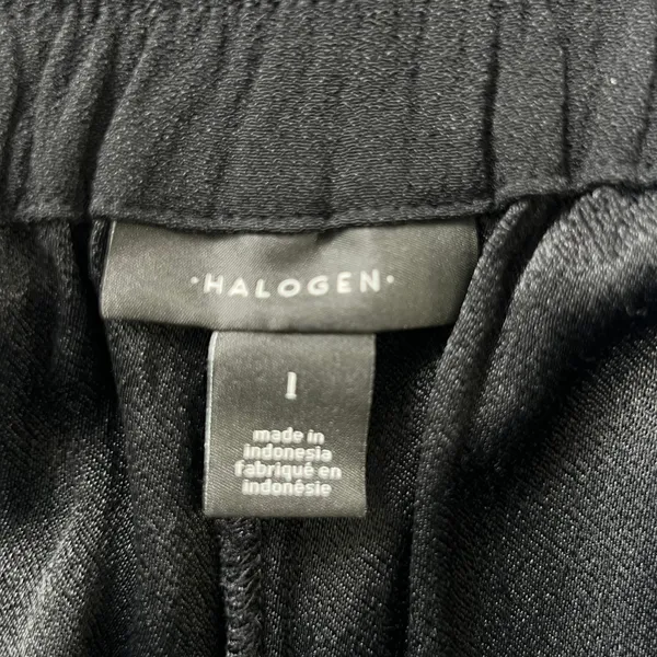 Halogen Black Wide Leg Trousers Pants Women Size Large 100% Viscose Flowy - Image 5