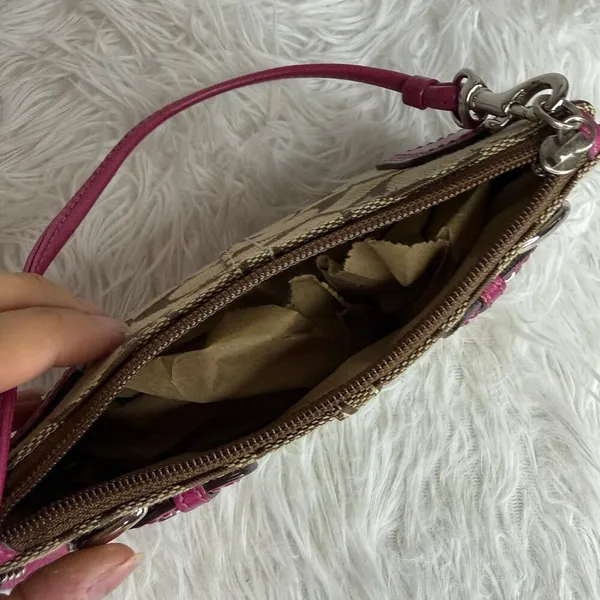 COACH Y2k Soho Double Buckles Signature Canvas Wristlet - Image 4