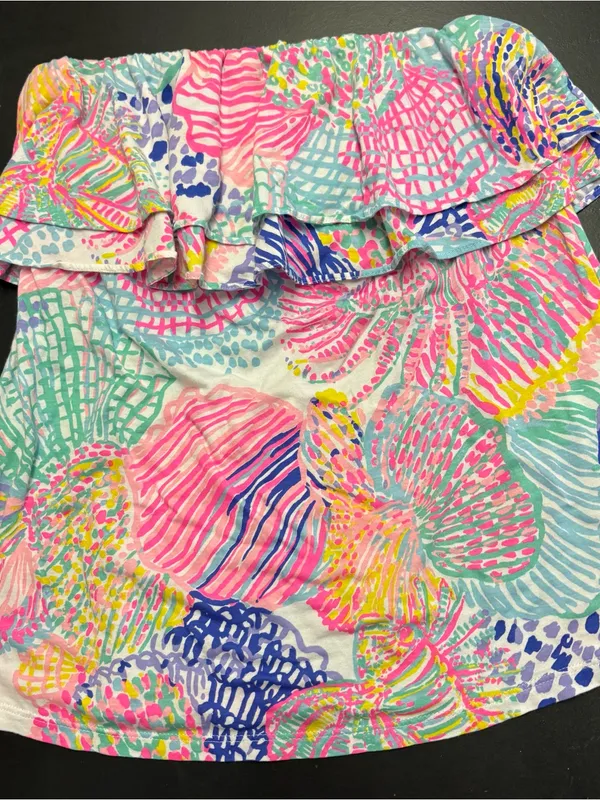 Lilly Pulitzer roar of the seas ruffle tube top - Image 2