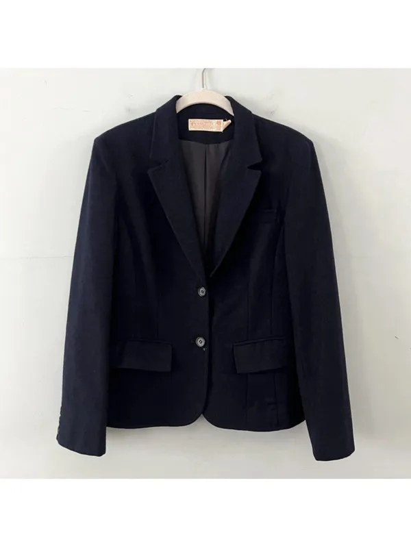 Vintage‎ Pendleton Navy Blue Virgin Wool Double Button Blazer Womens Jacket - Image 2
