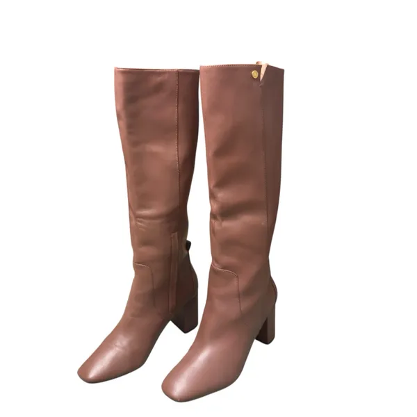 Cole Haan Knee High Leather Boots Women 7.5B Dusty Rose Luxe Heel EUC Designer - Image 6