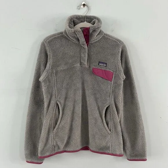 Patagonia Re-Tool Snap-T Pullover Gray‎ Purple Polartec Fleece Womens Jacket - Image 2